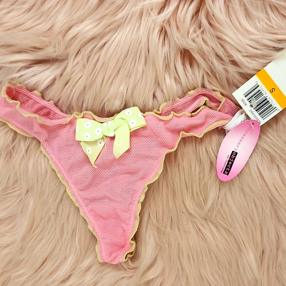 New Listing!! Brand New NECESSARY OBJECTS FISHNET BOW THONG-S